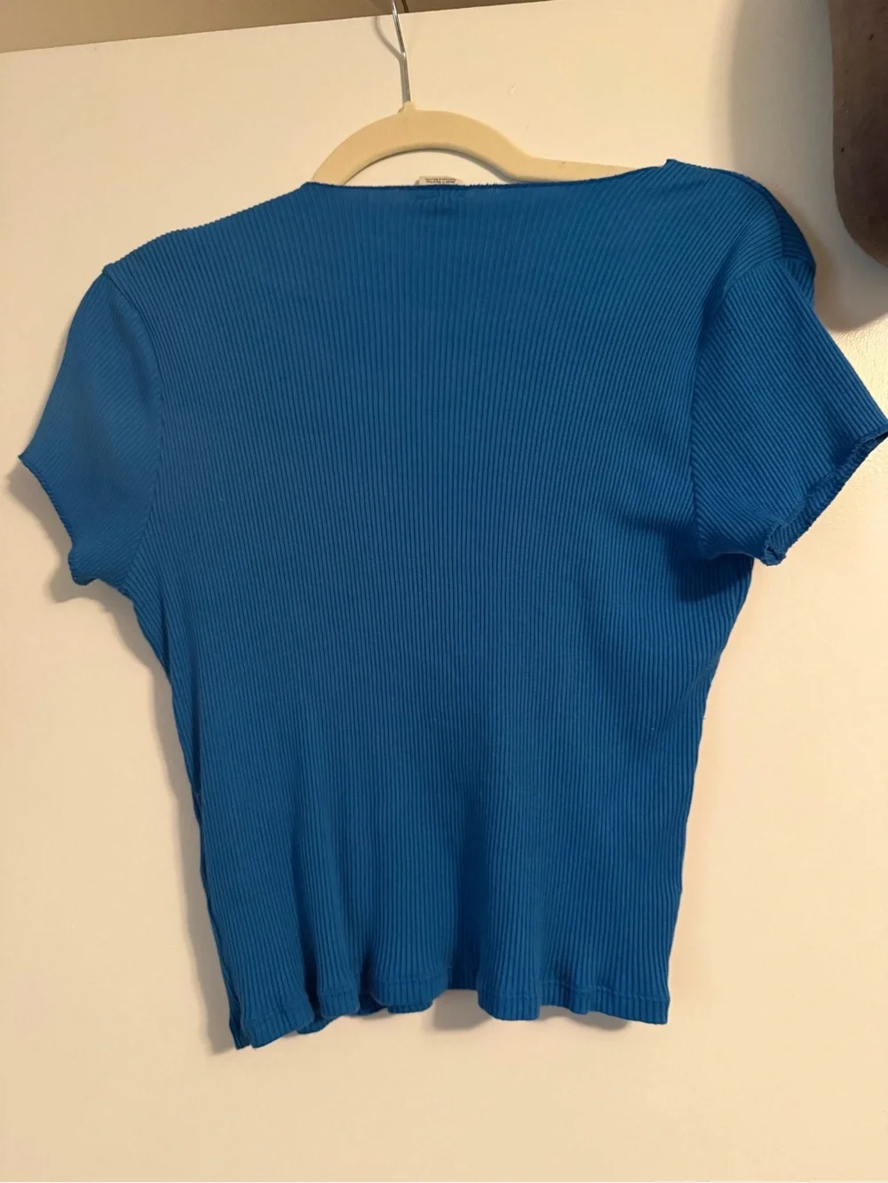 Urban Outfitters Bright Blue Ribbed V-Neck Crop Top